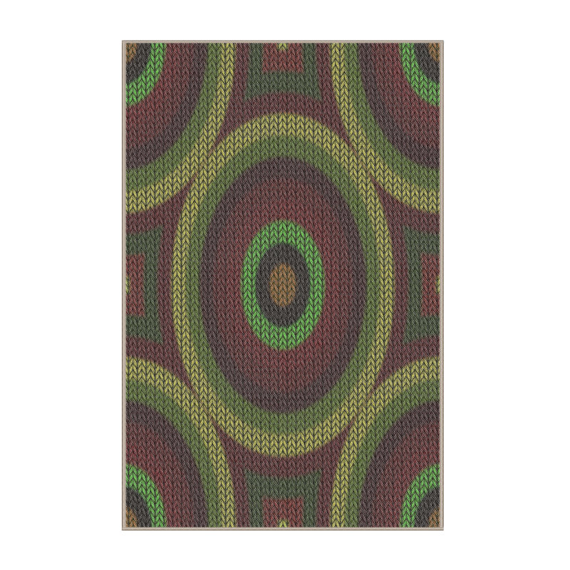 Vert Tapis décoratif, Rectangle 5 pi x 8 pi