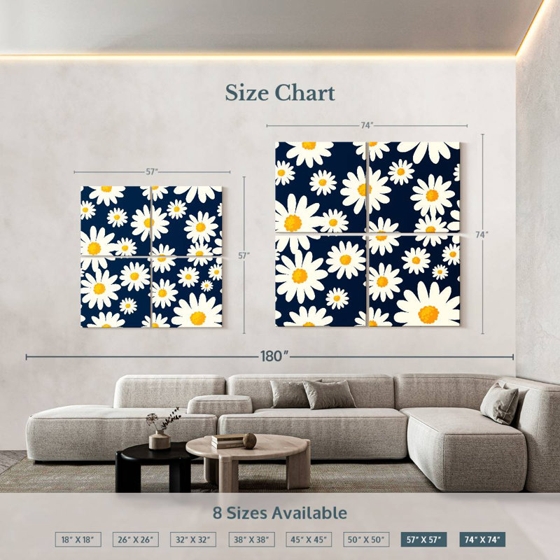 Harnek Daisy Pattern, 74" H x 74" W