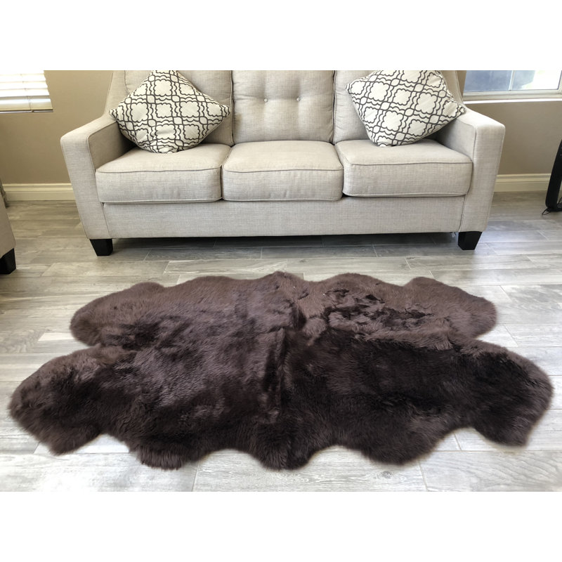 Whisenhunt Performance Faux Sheepskin Washable Indoor Rug, Novelty 4' x 6'