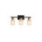 3-Light Bathroom Vanity Lights With Hammer Glass Shade