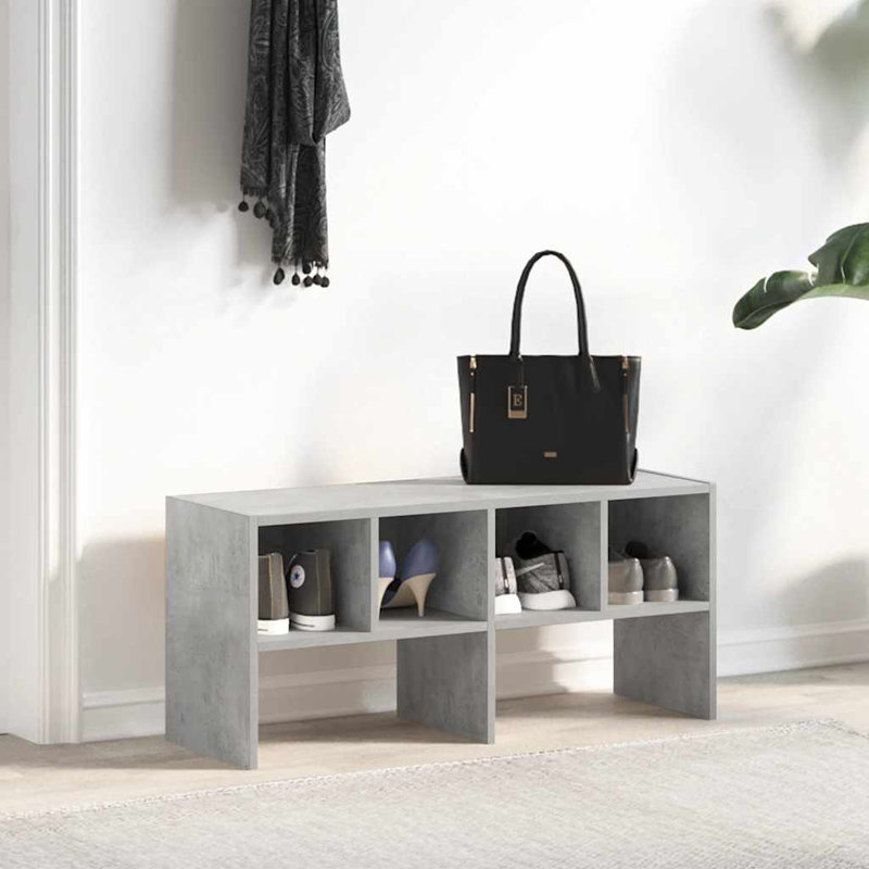 Stefenie 4 Pair Stackable Shoe Rack, Concrete Grey