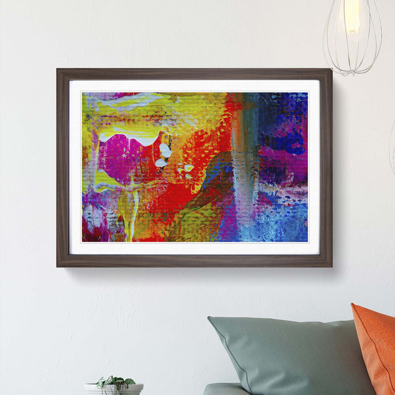 Abstract Art Painting Vol.31 by S.Johnson - Framed Print, Walnut Framed, 48cm H x 65cm W x 2cm D