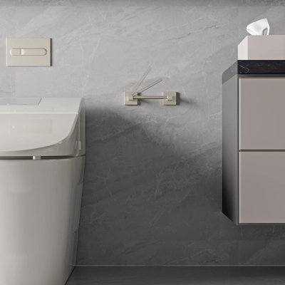 Ensemble d'accessoires de salle de bain mural 3 pièces avec anneau à serviette, porte-papier hygiénique en nickel brossé