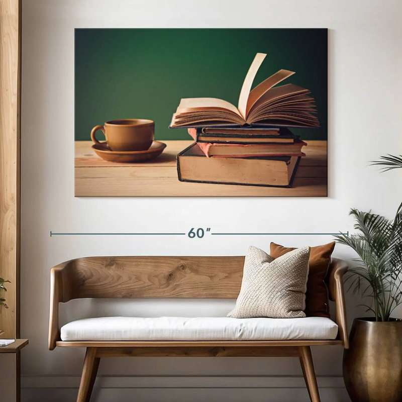 Livres et café Kerner, H 34 po x l 51 po