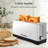 1500W 4-Slice Stainless Steel Toaster - Extra Wide Long Slot , 6 Browning Settings, Bagel/Defrost/Reheat Functions, Removable Crumb Tray, Silver-123096376