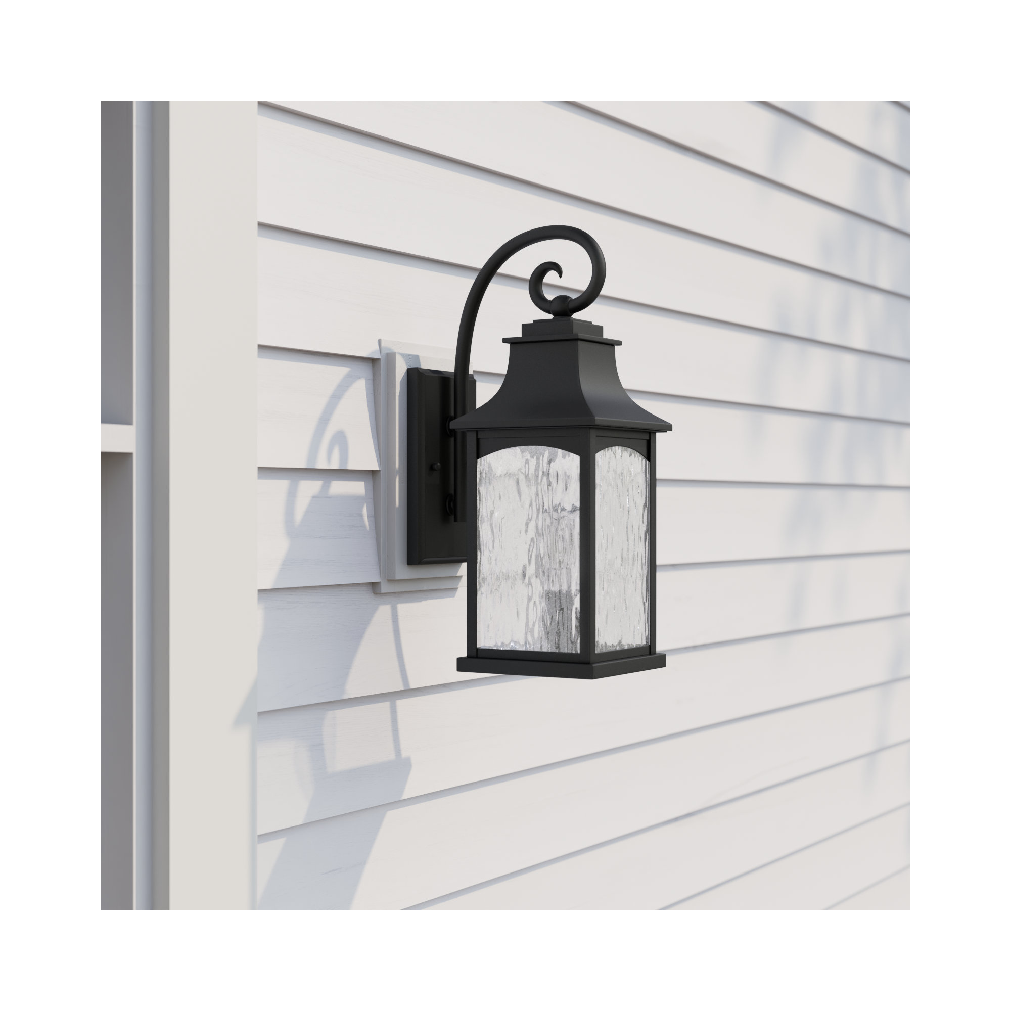 Danny Outdoor Wall Lantern, Black, 3 - Bulb, 23.75'' H X 8.5'' W X 12'' D
