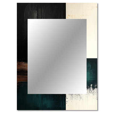 Beyond The Angles Golden Emerald Forms II - Geometric Unique Wall Mirror, White Mirror, Printed Metal Art