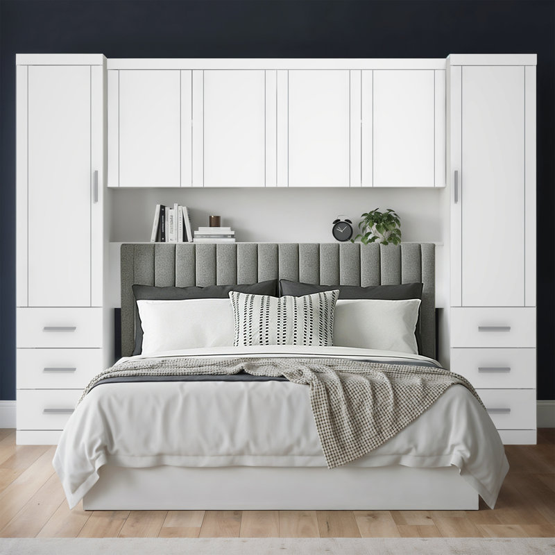 6 Door 6 Drawer Overbed Storage, White