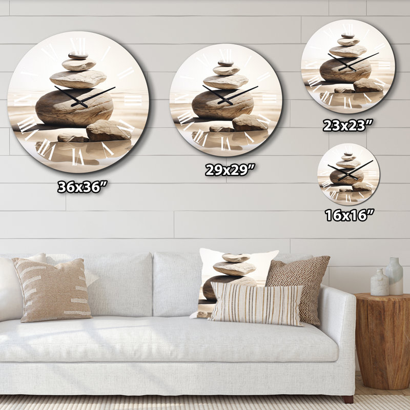 Horloge murale plage en métal Harmonious Balance VI, Très grand