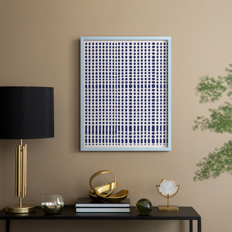 Impression abstraite encadrée CDLIV - prête à être accrochée - fabriquée aux États-Unis, Bleu, H 20 po x l 16 po