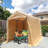 7X12ft Outdoor Portable Gazebo Storage Shelter Shed With 2 Roll Up Zipper Doors & Vents Carport For Motorcycle Waterproof And UV Resistant Anti-Snow Portable Garage Kit Tent