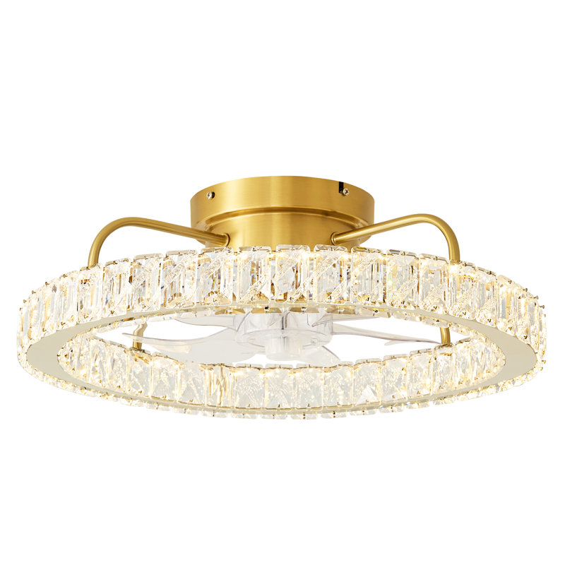 Hynda 19.68" - Dimmable Led Ceiling Fan With Led Lights and Remote Control and APP, Gold