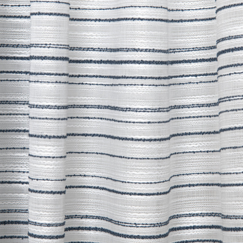 Cemya 100% Polyester Light Filtering Horizontal Stripped Curtain Panel with Rod Pocket Top , 52" W x 95" L, Navy