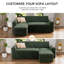 Canapé modulaire en forme de L de 82 po, canapé-lit escamotable pour salon, canapé à assise profonde en chenille modulaire, méridienne réversible, rangement, poches latérales-892492238