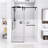50-54" X 76" H Frameless Single Sliding Shower Door, 5/16" (8Mm) Clear Tempered Glass, Premium Stainless Steel Hardware,Matte Black-123985334