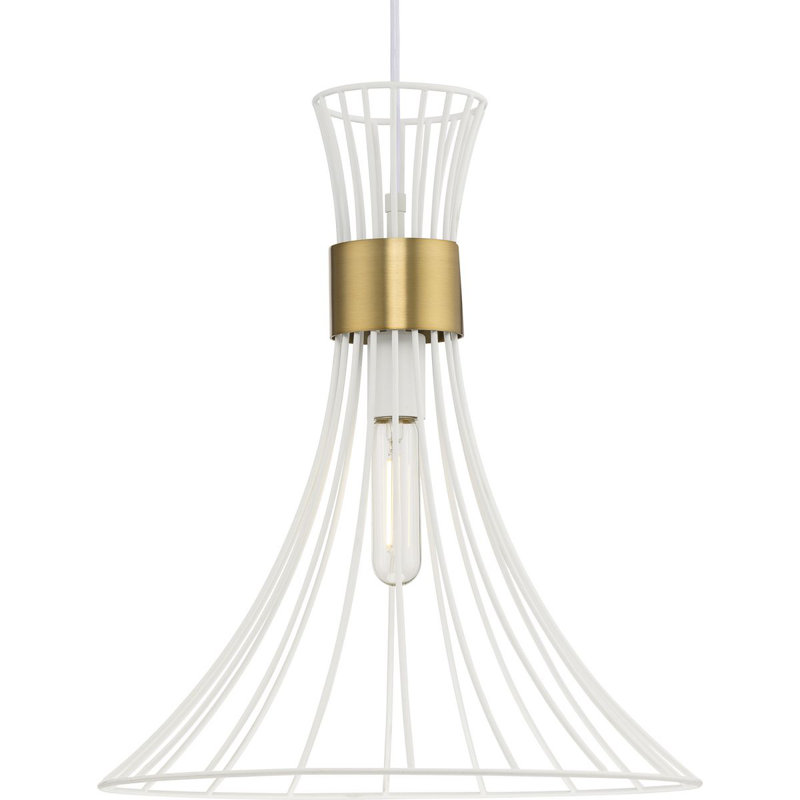 1 - Light Bell Pendant, Satin White