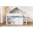 Full Size Loft Bed With Canopy Roof And Storage Cabinet-397006058