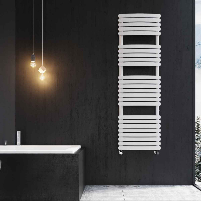 Brussel Straight Towel Rail Heated Towel Rails, White, 1600mm H x 500mm W