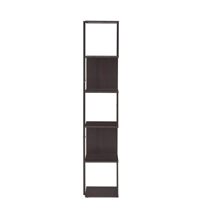 Alanive Geometric Bookcase, Dark Brown