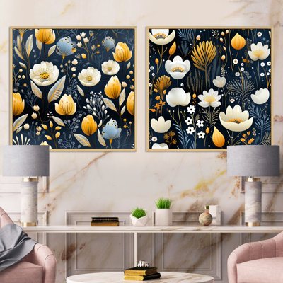 Medford - Abstract Botanicals Square Collage Set Of 2