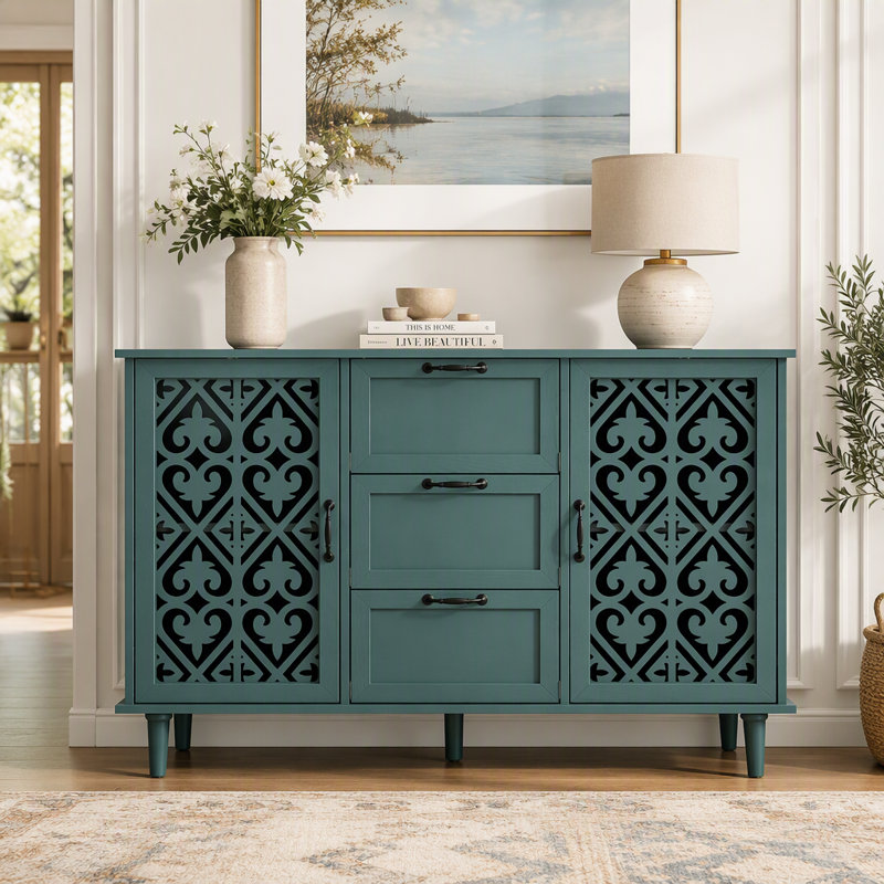 Armoire de rangement, armoire 2 portes avec 3 tiroirs
