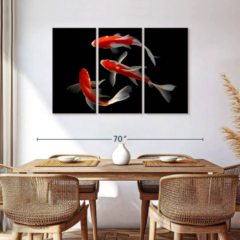 Koi Fish Trio, 36" H x 57" W