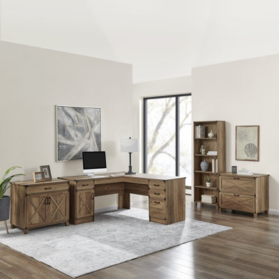 Nguyen 4 Piece Computer Desk Office Set with Bookcase