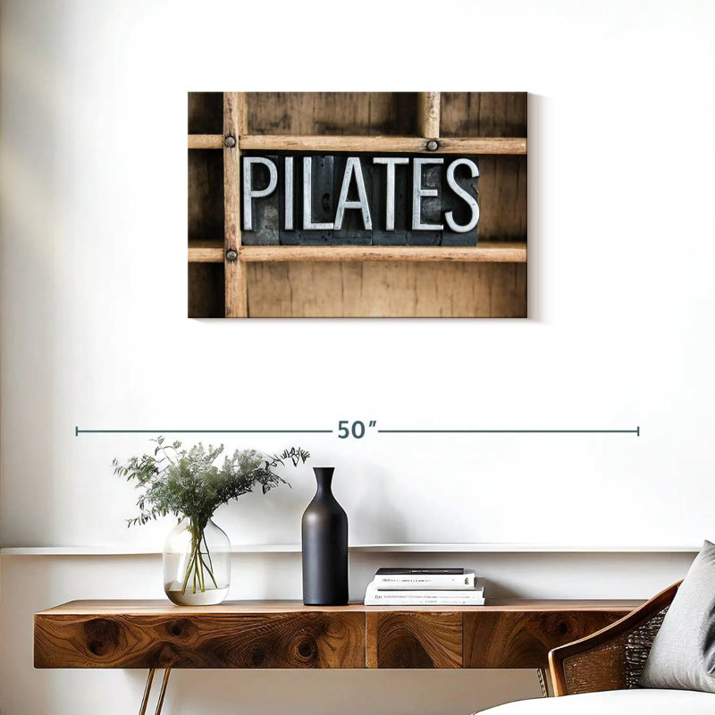Typographie de métal Sirci Pilates, H 20 po x l 30 po