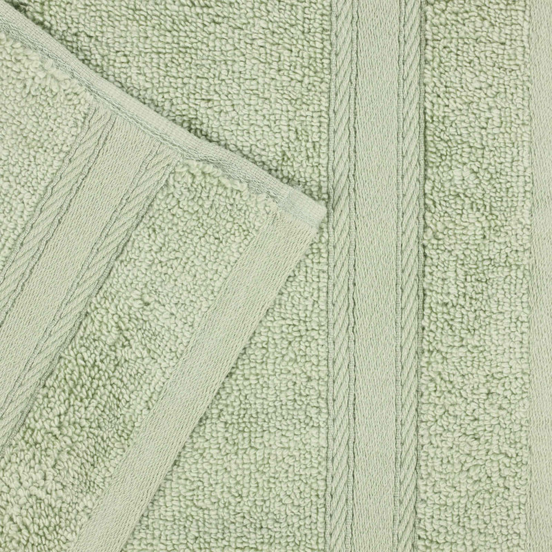 Ensemble de serviettes en coton Nile Mills Zero-Twist avec bordure Dobby - séchage rapide, Vert