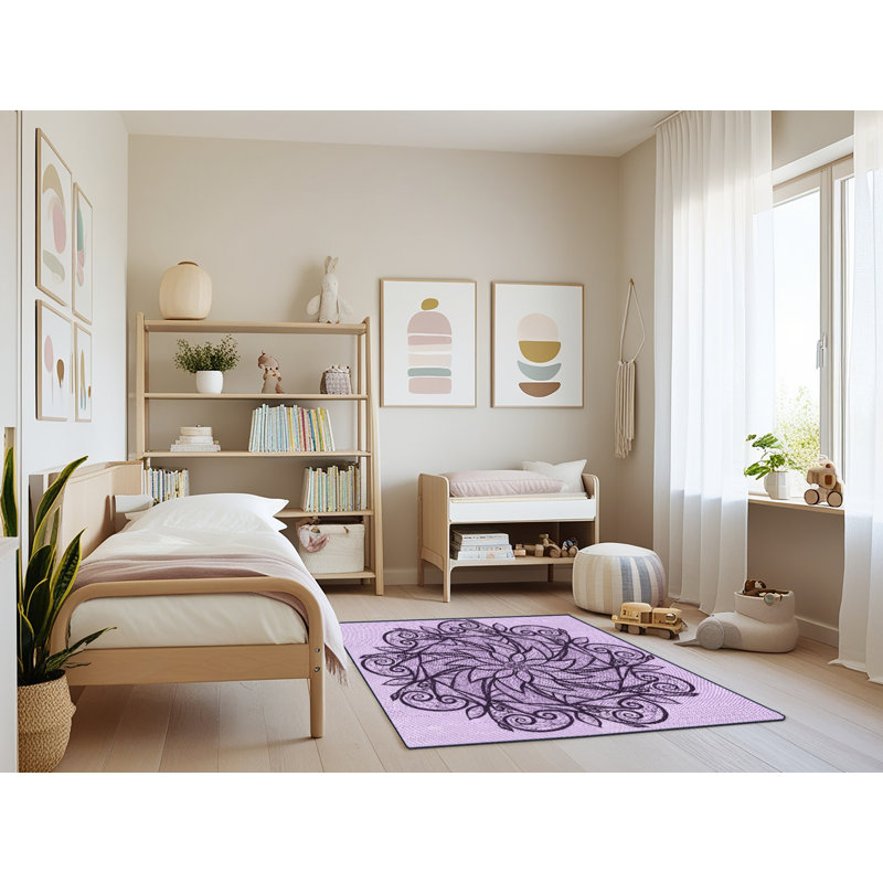 Tapis mauve tissé à la machine, Rectangle 3 pi x 5 pi