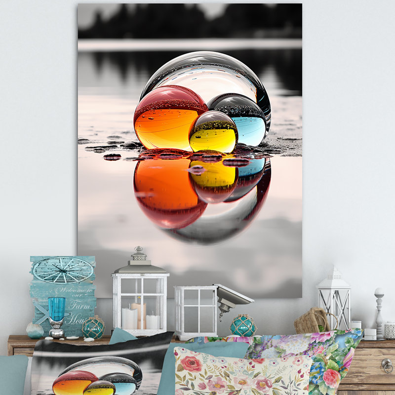 Rainbow Grayscale Reflection This - imprimé, H 32 po x l 24 po x P 1 po, Toile tendue