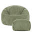 icon Kingston Cord Adults Bean Bag Chair and Pouffe, Ready Filled Beanbag and Footstool Navy Blue-125475890