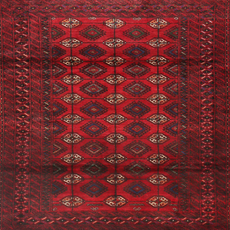 Tapis rouge à motif sud-ouest, Rond 5 pi