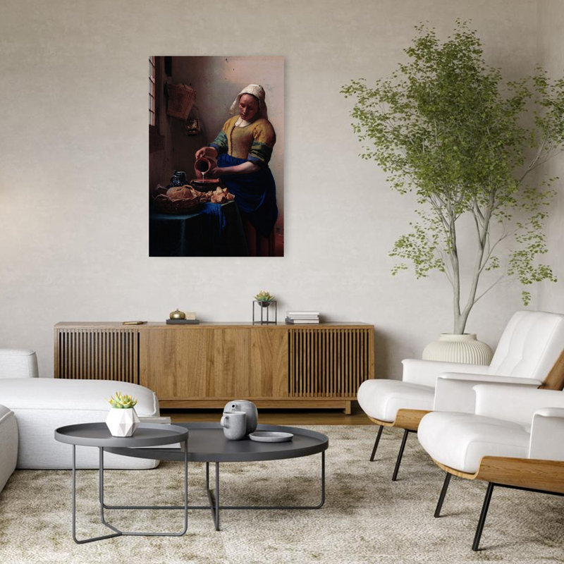 «The Milkmaid», impression murale contemporaine classique, H 48 po x l 32 po