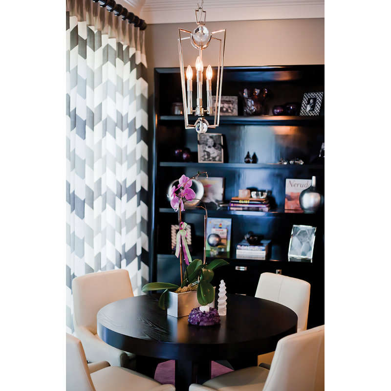 Waterloo 4 - Light Glass Chandelier, 33.5" H x 17.25" W x 17.25" D