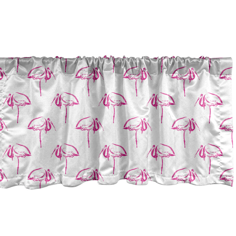 Cantonnière Ambesonne Flamingo rose et blanc