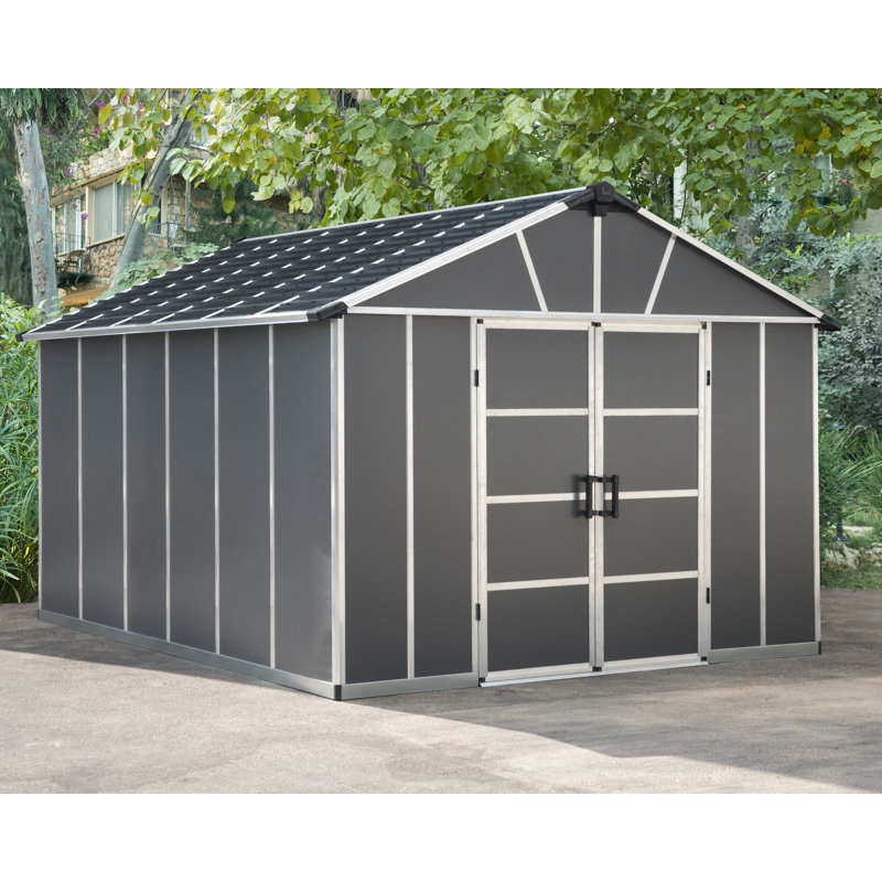 Yukon 13 ft. W x 11 ft. D Polycarbonate Garden Shed, Without Floor