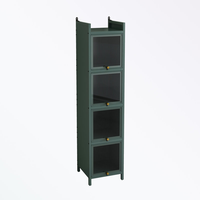 Armoire avec rangement à quatre niveaux, Vert foncé