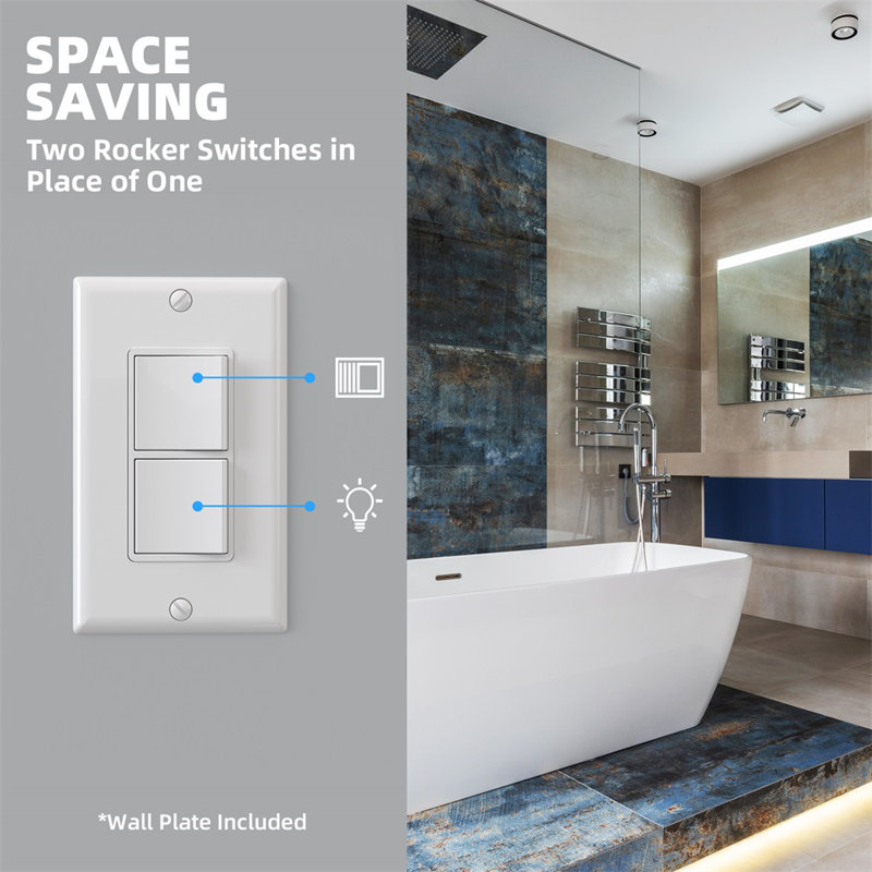 15 Tamper Resistant Single Pole Rocker Light Switch