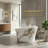 51" Freestanding Soaking Tub, Solid Surface Bathtub With Luxurious Marble Vein Finish