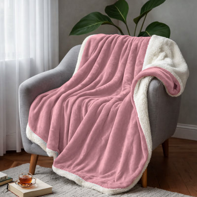 Cozy Faux Fur & Sherpa Reversible Blanket - Lightweight