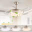 Ventilateur de plafond moderne à DEL 42 pouces à 3 niveaux avec éclairage et télécommande, pales rétractables, moteur à courant continu à 6 vitesses réglable et silencieux pour le salon, la chambre à coucher, la salle à manger