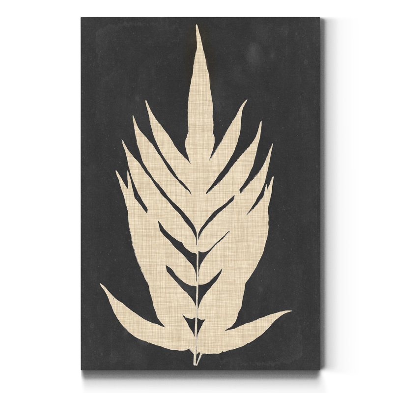 «Linen Fern II», reproduction d'art sur toile tendue, H 12 po x l 8 po x P 1,5 po