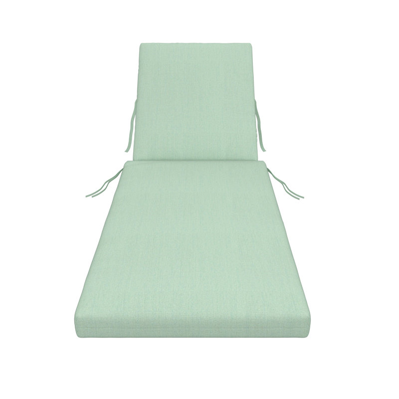 Amala Sunbrella® Outdoor Chaise Lounge Cushion, 22" x 24"/24.5" x 52.5", Canvas Spa Sunbrella® Canvas
