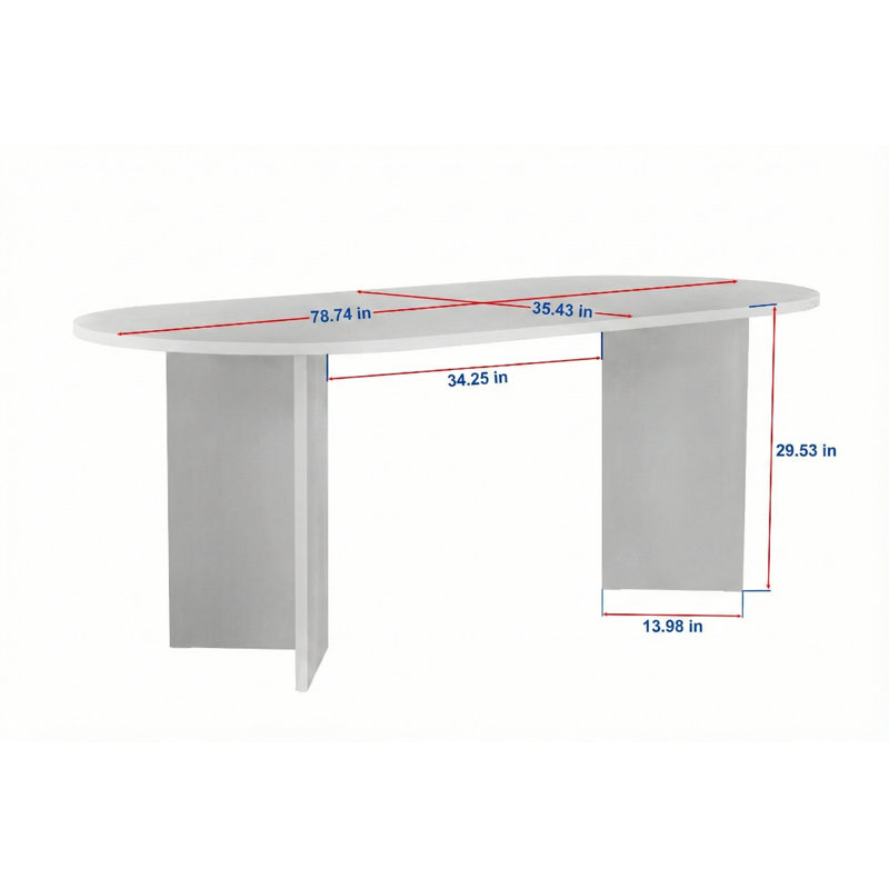 Table de salle à manger élégante et moderne, couleur travertin, capacité de 70 lb | Panneau de particules enduit 100% mélamine, dimensions: 70,9 po x 29,5 po x 35,4 po | Design élégant en marbre beige uni pour les maisons et les salles à manger contemporaines