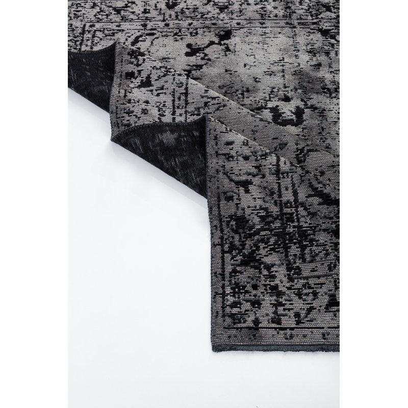 Rapture Gray/Black Oriental Luxury Area Rug, Rectangle 7'10" x 11'2"