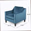 Fauteuil club en velours bleu-1256224394