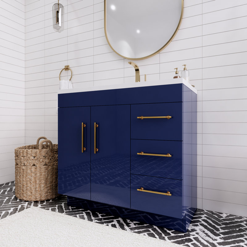 Meuble-lavabo simple l 36 po, Bleu nuit