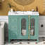 Meuble-lavabo de salle de bain avec 2 portes à fermeture douce et armoire de rangement moderne avec 3 tiroirs