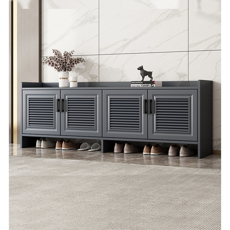 Banc de rangement moderne pour chaussures en alliage d'aluminium, Gris